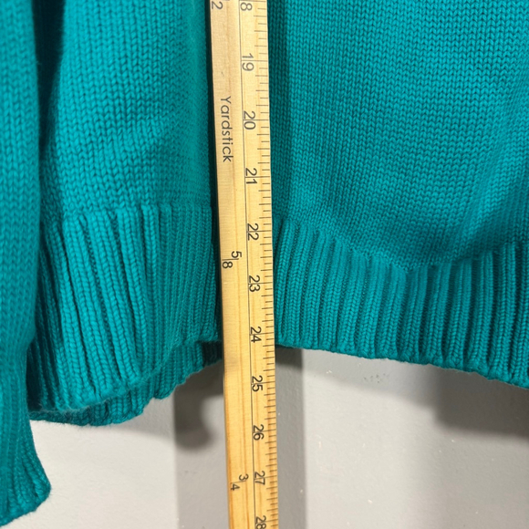 Size L Mens Unisex Eddie Bauer Teal Crewneck Long Sleeve Sweater Cotton - Picture 6 of 6